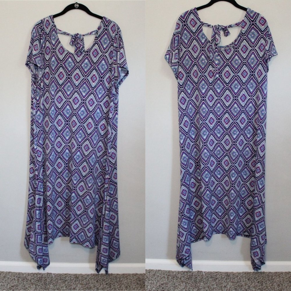 Chico's Diamond Print Dress Midi Stretch H11456 - Picture 11 of 11